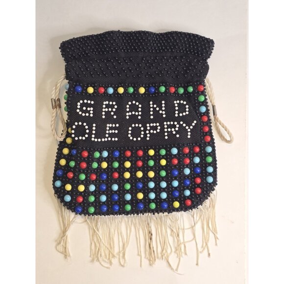 Vintage 1960's Beaded Souvenir Beaded Clutch Grand Ole Opry - Picture 1 of 16
